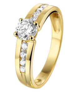 The Jewelry Collection Ring Zirkonia - Goud