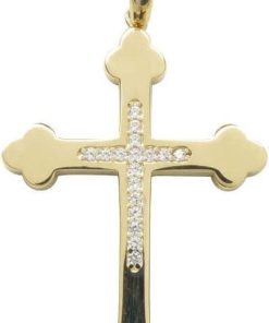 14 karaat geel gouden massieve kruis