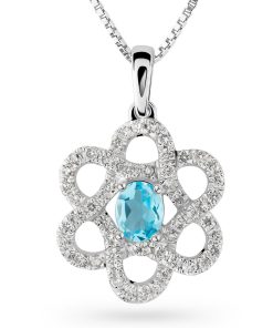 Orphelia HD-4201 - Hanger - 18 Karaat Witgoud - Diamant 0.27 ct / Topaas 0.25 ct