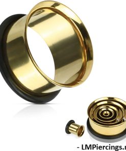 10 mm Single flared tunnel gold plated