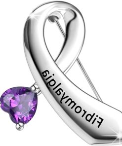 Allecto Plus - Fibromyalgie Paarse Strik Broche Pin - Bewustwording en Sieraden met Paarse Bewustzijn - Voor Fibromyalgie Patiënten.