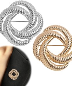 Twisted Lentebroche - Elegante Decoratie - 1 stuk - Goud/Zilver - Legering