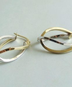 Bicolor gouden oorbellen