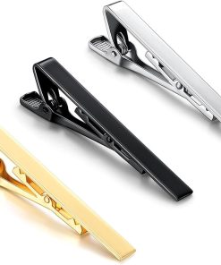 Allecto Plus - Dasspeld set voor heren, klassieke stropdasspeld in goud en zilver, 3 stuks, geschikt voor Valentijnsdag, bruiloft, feest, afspraak - elegant accessoire