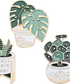 Allecto Plus - Cartoon Plant Broches Set van 3 stuks - Emaille Planten Pin - Decoratieve Accessoires voor Kleding - Tassen - Hoeden - Metaal - Geen Edelsteen - Multiformaat