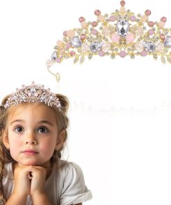 Allecto Plus - Kristallen Diadeem Tiara Roze Strass Meisjes Prinsessenhoofdband Verjaardagsfeest Carnaval Kerstmis