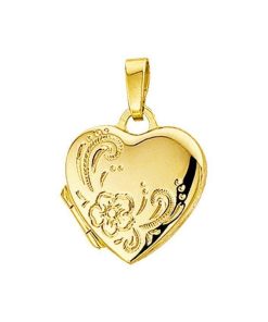 medaillon hart gravure 14K geelgoud 4005922