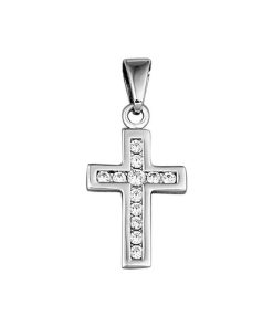 Trendjuwelier huiscollectie 4102223 Witgouden bedel kruis