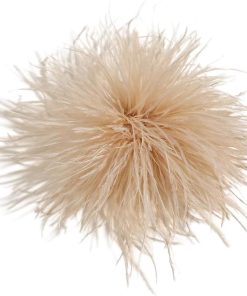 Allecto Plus - Pluizige Veer Broche voor Bruiloft en Kerst - Off-White