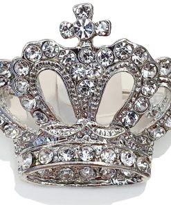 Gouden broche met kroon en kristal - elegante accessoire voor speciale gelegenheden