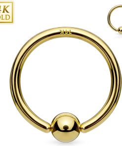 14K Goud Ball Closure Ring piercing - 8 mm
