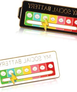Allecto Plus - Grappige broches set van 2 stuks voor 7 dagen - Interactieve stemmingsnaalden - Voor introverte mensen - Functionele esthetische email pins - Legering en glad email - Stemmingsuitdrukkingspin