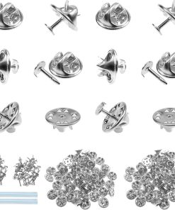 Allecto Plus - Metalen PinTerug Broche Sluiting 100 Paar 8 mm Zilveren Vlinder DIY Craft Ambachten - Wit - Sieraden Tie Tacks Reserveonderdelen