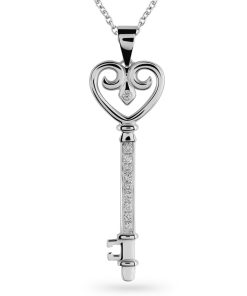 Orphelia HD-4180 - Hanger Sleutel - 18 Karaat Witgoud / Diamant 0.10 ct