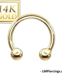 14K Goud  horseshoe piercing - 10 mm