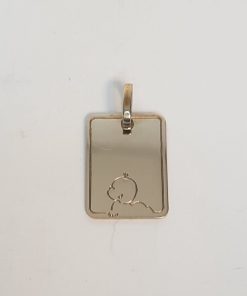 Geelgouden graveerplaatje – baby – 14karaat - uitverkoop Juwelier Verlinden St. Hubert - van €295,= voor €195,=