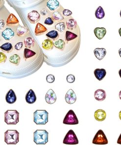 Allecto Premium - Schoenbedels vrouwen, Bling Diamant Parel Schoendecoratie, Schoenaccessoires voor Feest Cadeau, Kunststof en Strassteentjes, Set van 14