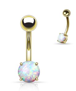 Piercing opal gold plated - LMPiercings
