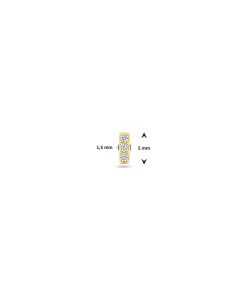 Lev sieraden14 karaat Geelgouden Labret 1.0 x 8 mm met zirkonia 5 mm - Gold - Piercing - labret piercing - neuspiercing staafje - tragus piercing - Monroe piercing- Oorpiercing