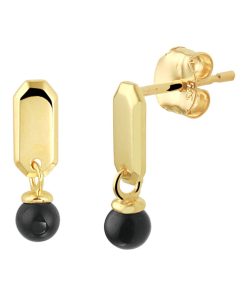 Gouden Oorhangers Onyx