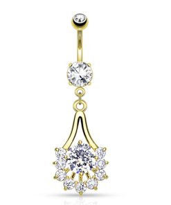Navelpiercing waaier gold plated - LMPiercings
