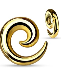 6 mm taper spiraal gold plated ©LMPiercings