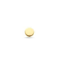 Lev sieraden 14 karaat Geelgouden Labret 1.0 x 8 mm met schijf 3 mm - Piercing - labret piercing - neuspiercing staafje - tragus piercing - Monroe piercing- Oorpiercing-helix