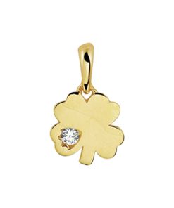 The Jewelry Collection Hanger Klaver Zirkonia - Goud