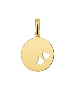 The Jewelry Collection Graveerhanger Hartjes - Goud