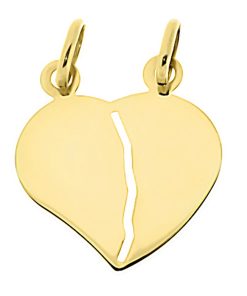Juwelier Zwartevalk 14 karaat gouden breek hart hanger - 14.101.035