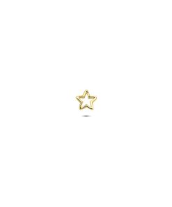 Lev sieraden14 karaat Geelgouden Labret 1.0 x 8 mm met ster open 3,5 - Gold - Piercing - labret piercing - neuspiercing staafje - tragus piercing - Monroe piercing- Oorpiercing