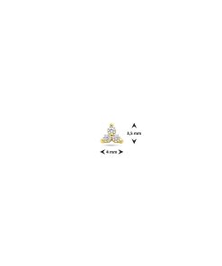 Lev sieraden 14 karaat Geelgouden Labret 1.0 x 8 mm met zirkonia 3.5 mm - Piercing - labret piercing - neuspiercing staafje - tragus piercing - Monroe piercing- Oorpiercing-helix