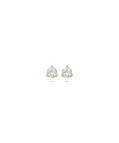 Lev sieraden oorknoppen zirkonia 14 karaat Geelgouden oorknoppen uitgevoerd met zirkonia. 4.5 mm steen