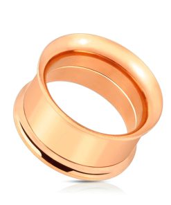 19 mm screw fit tunnel rose gold plated ©LMPiercings