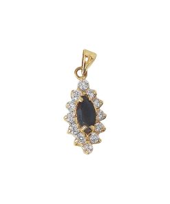 Gouden Hanger Fantasie Zirkonia 24 mm 10 mm 14 karaats