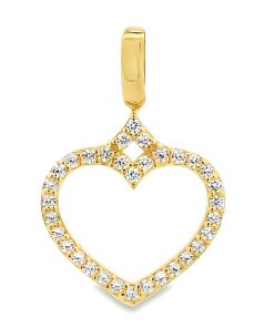 Juwelier Zwartevalk 14 karaat gouden hart hanger met zirkonia - 14.303
