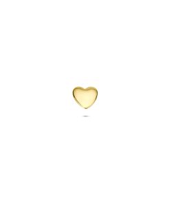 Lev sieraden 14 karaat Geelgouden Labret 1.0 x 8 mm met hartje 4 mm - Piercing - labret piercing - neuspiercing staafje - tragus piercing - Monroe piercing- Oorpiercing