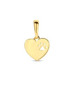 14K geelgoud graveerhanger hart hondenpoot 4024440