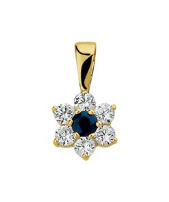 Hanger Saffier 0.14ct En Zirkonia Halo