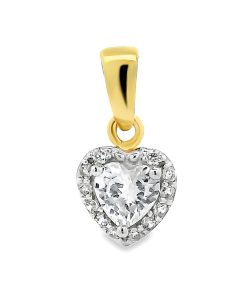 Juwelier Zwartevalk 14 karaat gouden hart hanger met zirkonia - 14.213