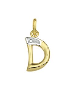 Goud Hanger Letter D Diamant 14 karaats