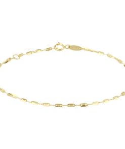 Lev Sieraden lengte ketting 14 karaat geelgouden enkelbandje plaatjes 1,5 mm 24 - 26 cm