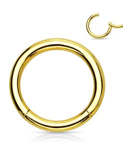 Piercing ring high quality gold plated 1.2 x 10 mm - LMPiercings