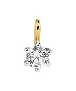 Geelgouden Hanger met Kleurloze Zirkonia