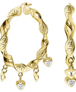 Juwelier Zwartevalk 14 karaat gouden bedel oorbellen - 12.226-A/48 mm