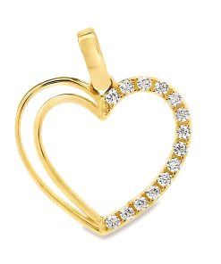 Juwelier Zwartevalk 14 karaat gouden hart hanger - 14.301