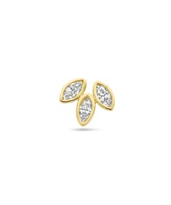 Lev sieraden14 karaat Geelgouden Labret 1.0 x 8 mm met zirkonia 5,5 mm - Gold - Piercing - labret piercing - neuspiercing staafje - tragus piercing - Monroe piercing- Oorpiercing
