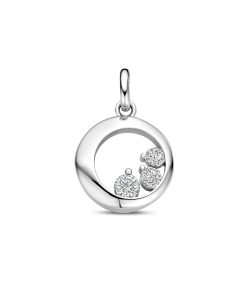 zilver gerhodineerd hanger zirkonia 18 mm 1339733