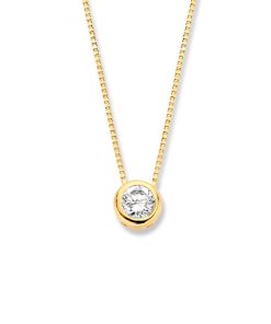 Venetiaans Collier van Gepolijst Geelgoud met Ronde Infinity Hanger