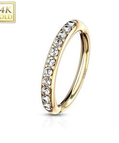 Piercing 14kt zijdelings hoop ring 1.2 x 8 goud - LMPiercings